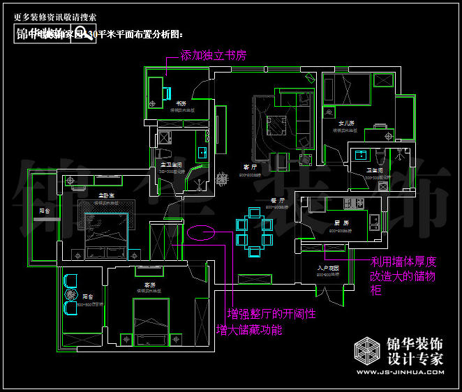 中電頤和家園130平米 戶型